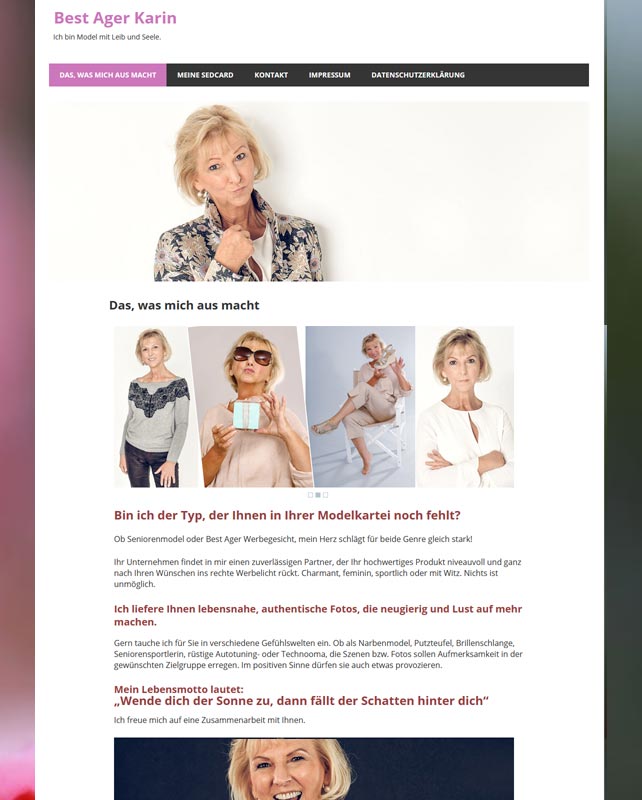 Webdesign und technische Umsetzung für die Website www.seniorenmodel-karin.de von uns trendsetter.media