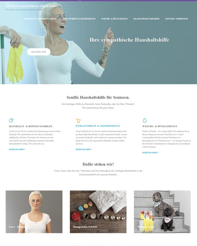 Webdesign und technische Umsetzung für die Website www.senifix-haushaltshilfe.de aus Chemnitz von uns trendsetter.media