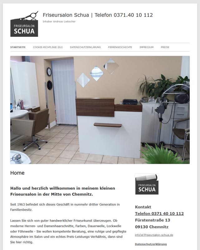 Webdesign und technische Umsetzung für die Website www.friseur-shua.de aus Chemnitz von uns trendsetter.media